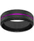 PALLAS Men’s Black Tungsten Wedding Band with Thin Purple Grooved Center 8mm