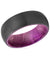 Pasco Black Brushed Tungsten Carbide Ring with Purple Wood Sleeve - 8mm