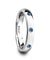 PAULA Domed Polished Tungsten Carbide Ring With 3 Blue Sapphires Setting 4mm