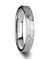 PAULA Womens White Tungsten Ring With Raised Hammered Finish Center - 4mm