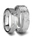 PAULA Womens White Tungsten Ring With Raised Hammered Finish Center - 4mm