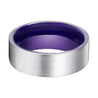 Pierre Flat Men’s Tungsten Carbide Wedding Ring with Purple Interior - 8mm