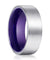 Pierre Flat Men’s Tungsten Carbide Wedding Ring with Purple Interior - 8mm