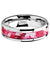 Pink and White Camouflage Tungsten Wedding Ring Beveled Polished Finish - 6mm & 8mm