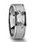 PLUTO Hammered Finish Center Tungsten Ring With Dual Offset Grooves 6mm - 8mm