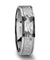 PLUTO Hammered Finish Center Tungsten Ring With Dual Offset Grooves 6mm - 8mm