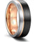Portland Rose Gold Plated Grooved Tritone Men’s Tungsten carbide Ring - 8mm