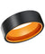 PROVO Flat Black Tungsten Carbide Ring Brushed Finish Orange Inside 6mm & 8mm