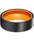 PROVO Flat Black Tungsten Carbide Ring Brushed Finish Orange Inside 6mm & 8mm