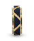 PUEBLO Titanium Ring Matte Black Raised Horizontal Etches And Gold-Plated Diagonal Cut Inlay