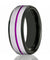 Purple Tungsten Carbide Wedding Band Comfort Fit Design Grooved - 8mm