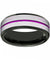 Purple Tungsten Carbide Wedding Band Comfort Fit Design Grooved - 8mm