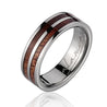 Raiden Titanium Wedding Band Genuine Inlay Hawaiian Koa Wood Ring - 6mm