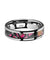Real Pink Oak Leaves Camo Tungsten Wedding Ring Beveled Edges 6mm & 8mm