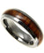 Renee Tungsten Band Ring Comfort Fit Dome Style Genuine Inlay Hawaiian Koa Wood - 6mm