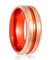 Reston Tungsten Ring Red Groove Center and Anodized Interior Sleeve - 8mm