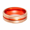 Reston Tungsten Ring Red Groove Center and Anodized Interior Sleeve - 8mm
