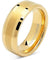 Revere 14k Gold Plated Beveled Tungsten Carbide Ring Brushed Center - 8mm
