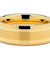Revere 14k Gold Plated Beveled Tungsten Carbide Ring Brushed Center - 8mm