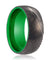 Richland Black Damascus Ring with Acid Green Plated Inside - 8mm