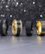 RIO Men’s Multiple Black Diamonds Gold Plated Titanium Wedding Band - 8mm