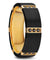 RIO Men’s Multiple Black Diamonds Gold Plated Titanium Wedding Band - 8mm