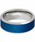 Riverton Blue Tungsten Ring with Reflective Finish Beveled Edges for Men - 8mm