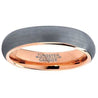 Rose Gold Womens Tungsten Wedding Band Domed Brushed - 5mm