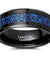 Rumford Mens Tungsten Wedding Band Blue Sandstone Meteorite Ring - 8mm