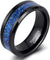 Rumford Mens Tungsten Wedding Band Blue Sandstone Meteorite Ring - 8mm