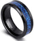 Rumford Mens Tungsten Wedding Band Blue Sandstone Meteorite Ring - 8mm