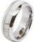 Saginaw Men’s Domed Tungsten Carbide Ring Elk Deer Antler Inlaid Center - 8mm