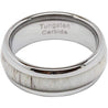 Saginaw Men’s Domed Tungsten Carbide Ring Elk Deer Antler Inlaid Center - 8mm