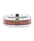 SANFORD Beveled Mahogany Wood Inlaid Titanium Men’s Wedding Ring - 8mm