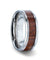 SANFORD Beveled Mahogany Wood Inlaid Titanium Men’s Wedding Ring - 8mm