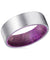 Seattle Men’s Flat Tungsten Carbide Wedding Band with Purple Wood Sleeve - 8mm