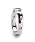 SELMA Ladie’s Domed White Tungsten Wedding Band With 3 Pink Sapphires 4 mm
