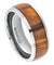 Solid Titanium Wedding Ring High Polished Domed with Genuine Santos Rosewood Inlay - 8mm