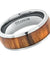 Solid Titanium Wedding Ring High Polished Domed with Genuine Santos Rosewood Inlay - 8mm