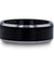 SPARTA Brushed Black Center Beveled Edges Titanium Wedding Ring 6mm & 8mm