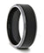SPARTA Brushed Black Center Beveled Edges Titanium Wedding Ring 6mm & 8mm
