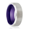 Spokane Men’s Dark Purple Plated Inside Brushed Tungsten Carbide Ring - 8mm