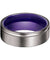 Tacoma Gunmetal Flat Grooved Tungsten Ring with Dark Purple Inside 6mm & 8mm