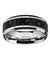 Theo Men’s Domed Tungsten Black & Grey Lava Rock Stone Wedding Band - 8mm