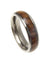 Titanium Band Ring Genuine Inlay Hawaiian Koa Wood Comfort Fit Dome Style - 6mm