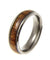 Titanium Band Ring Genuine Inlay Hawaiian Koa Wood Comfort Fit Dome Style - 6mm