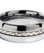 Truro Silver Rope Inlay Domed Men’s Tungsten Carbide Wedding Band - 8mm