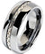 Truro Silver Rope Inlay Domed Men’s Tungsten Carbide Wedding Band - 8mm