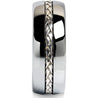 Truro Silver Rope Inlay Domed Men’s Tungsten Carbide Wedding Band - 8mm