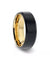 TUCSON Flat Black Titanium Men’s Wedding Ring Yellow Gold Inlaid Inside - 8mm